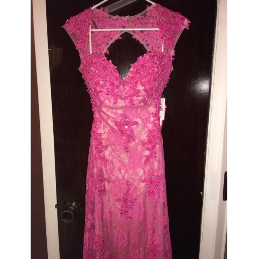 BRAND NEW backless hot pink dress